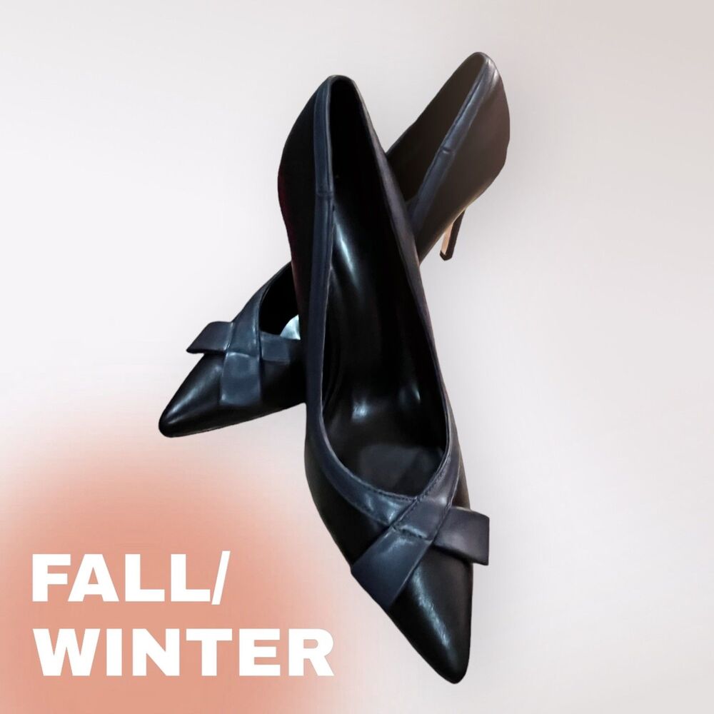 Coutgo Womens Bow Knot Pointed Toe Pumps High Heels.